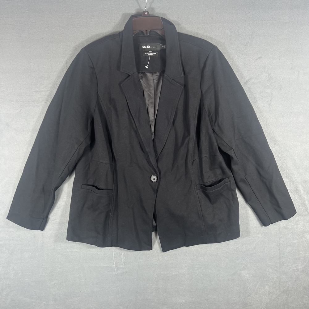 Studio by Torrid Women's Black Single Button Blazer Jacket Size 2 (2X) Plus Size